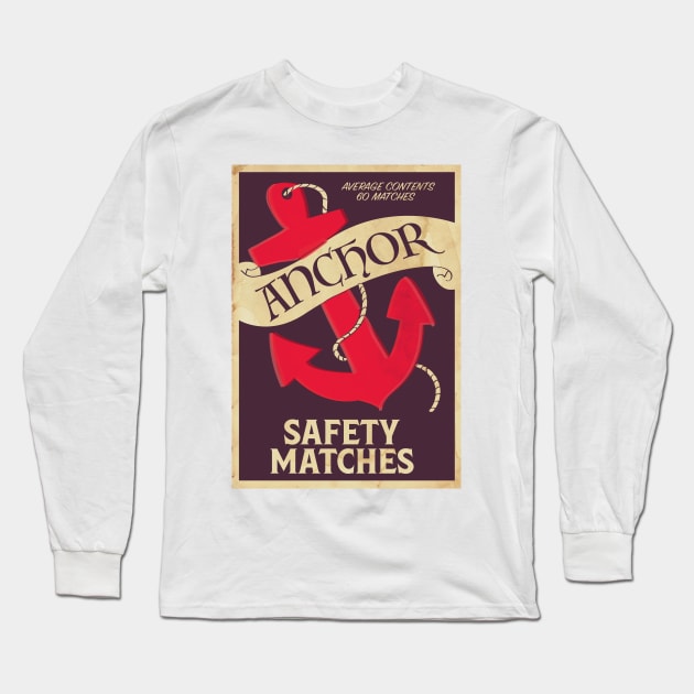 Anchor Safety Matches vintage Commercial Long Sleeve T-Shirt by nickemporium1